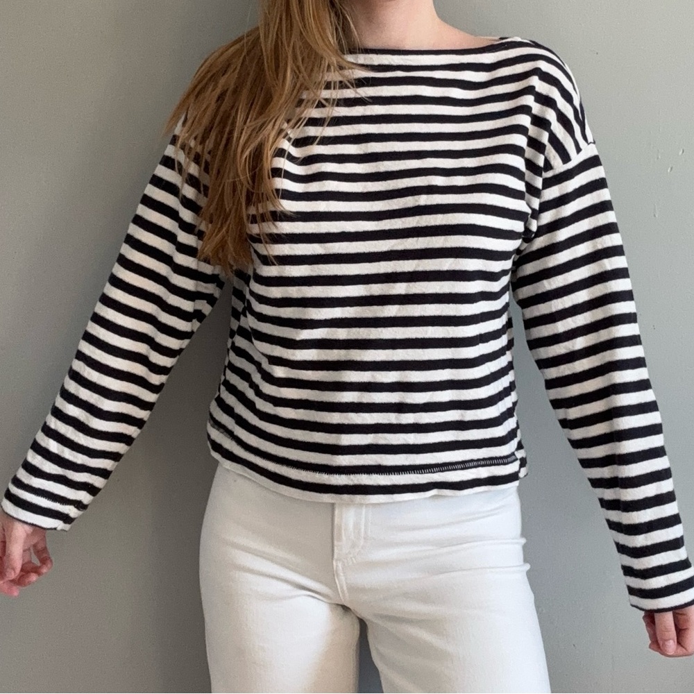 Universal Thread Nautical Navy & White Striped Long Sleeve